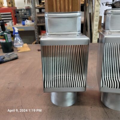 I-ZINC AutoClear Leaf and Debris Diverters Filters Cleanouts for Galvanized Gutters Downspouts 4 by 3 Rectangular